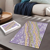 Purple Palaka Hawaii Leis Puzzle Hawaiian-plaid Elegant Tropical Vibes LT14 - Polynesian Pride