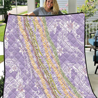 Purple Palaka Hawaii Leis Quilt Hawaiian-plaid Elegant Tropical Vibes - Polynesian Pride