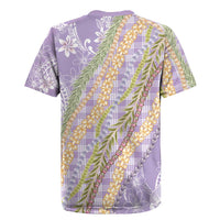 Purple Palaka Hawaii Leis Rugby Jersey Hawaiian-plaid Elegant Tropical Vibes LT14 - Polynesian Pride