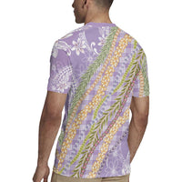 Purple Palaka Hawaii Leis Rugby Jersey Hawaiian-plaid Elegant Tropical Vibes LT14 - Polynesian Pride