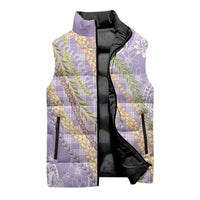 Purple Palaka Hawaii Leis Sleeveless Puffer Jacket Hawaiian-plaid Elegant Tropical Vibes LT14 - Polynesian Pride
