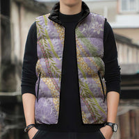 Purple Palaka Hawaii Leis Sleeveless Puffer Jacket Hawaiian-plaid Elegant Tropical Vibes LT14 - Polynesian Pride