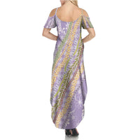 Purple Palaka Hawaii Leis Summer Maxi Dress Hawaiian-plaid Elegant Tropical Vibes LT14 - Polynesian Pride