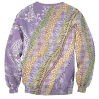 Purple Palaka Hawaii Leis Sweatshirt Hawaiian-plaid Elegant Tropical Vibes LT14 - Polynesian Pride