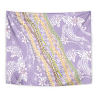 Purple Palaka Hawaii Leis Tapestry Hawaiian-plaid Elegant Tropical Vibes - Polynesian Pride