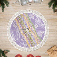 Purple Palaka Hawaii Leis Tree Skirt Hawaiian-plaid Elegant Tropical Vibes LT14 Fringed Purple - Polynesian Pride