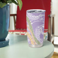 Purple Palaka Hawaii Leis Tumbler Cup Hawaiian-plaid Elegant Tropical Vibes - Polynesian Pride