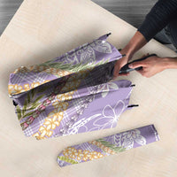 Purple Palaka Hawaii Leis Umbrella Hawaiian-plaid Elegant Tropical Vibes - Polynesian Pride