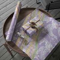 Purple Palaka Hawaii Leis Wrapping Paper Hawaiian-plaid Elegant Tropical Vibes LT14 - Polynesian Pride