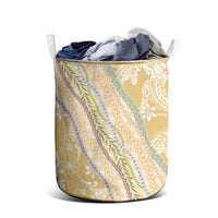 Yellow Palaka Hawaii Leis Laundry Basket Hawaiian-plaid Elegant Tropical Vibes LT14 - Polynesian Pride