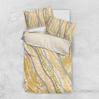 Yellow Palaka Hawaii Leis Bedding Set Hawaiian-plaid Elegant Tropical Vibes - Polynesian Pride