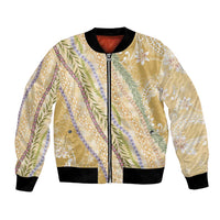 Yellow Palaka Hawaii Leis Bomber Jacket Hawaiian-plaid Elegant Tropical Vibes LT14 Unisex Yellow - Polynesian Pride