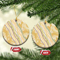Yellow Palaka Hawaii Leis Ceramic Ornament Hawaiian-plaid Elegant Tropical Vibes LT14 Circle Yellow - Polynesian Pride