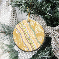 Yellow Palaka Hawaii Leis Ceramic Ornament Hawaiian-plaid Elegant Tropical Vibes LT14 - Polynesian Pride