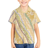 Yellow Palaka Hawaii Leis Family Matching Mermaid Dress and Hawaiian Shirt Hawaiian-plaid Elegant Tropical Vibes - Polynesian Pride