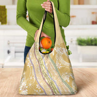 Yellow Palaka Hawaii Leis Grocery Bag Hawaiian-plaid Elegant Tropical Vibes LT14 - Polynesian Pride