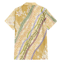 Yellow Palaka Hawaii Leis Hawaiian Shirt Hawaiian-plaid Elegant Tropical Vibes LT14 - Polynesian Pride