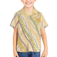 Yellow Palaka Hawaii Leis Hawaiian Shirt Hawaiian-plaid Elegant Tropical Vibes LT14 - Polynesian Pride