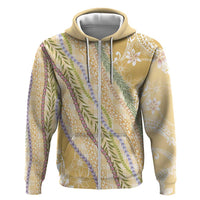 Yellow Palaka Hawaii Leis Hoodie Hawaiian-plaid Elegant Tropical Vibes - Polynesian Pride