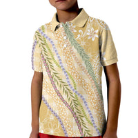 Yellow Palaka Hawaii Leis Kid Polo Shirt Hawaiian-plaid Elegant Tropical Vibes LT14 Kid Yellow - Polynesian Pride