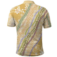 Yellow Palaka Hawaii Leis Polo Shirt Hawaiian-plaid Elegant Tropical Vibes - Polynesian Pride