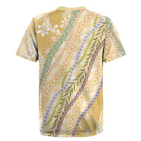 Yellow Palaka Hawaii Leis Rugby Jersey Hawaiian-plaid Elegant Tropical Vibes LT14 - Polynesian Pride
