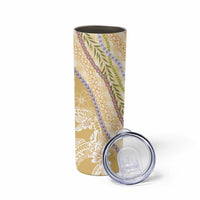 Yellow Palaka Hawaii Leis Skinny Tumbler Hawaiian-plaid Elegant Tropical Vibes - Polynesian Pride