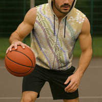 Yellow Palaka Hawaii Leis Sleeveless Zip Hoodie Hawaiian-plaid Elegant Tropical Vibes - Polynesian Pride