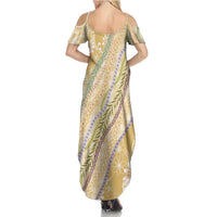 Yellow Palaka Hawaii Leis Summer Maxi Dress Hawaiian-plaid Elegant Tropical Vibes LT14 - Polynesian Pride