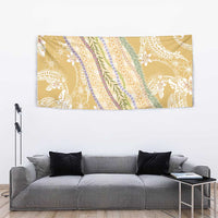 Yellow Palaka Hawaii Leis Tapestry Hawaiian-plaid Elegant Tropical Vibes - Polynesian Pride