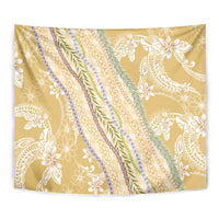 Yellow Palaka Hawaii Leis Tapestry Hawaiian-plaid Elegant Tropical Vibes - Polynesian Pride