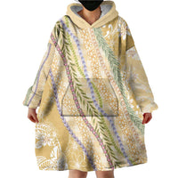 Yellow Palaka Hawaii Leis Wearable Blanket Hoodie Hawaiian-plaid Elegant Tropical Vibes LT14 - Polynesian Pride