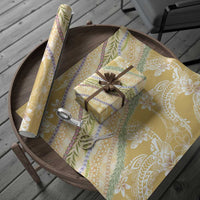 Yellow Palaka Hawaii Leis Wrapping Paper Hawaiian-plaid Elegant Tropical Vibes LT14 - Polynesian Pride