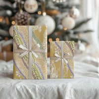Yellow Palaka Hawaii Leis Wrapping Paper Hawaiian-plaid Elegant Tropical Vibes LT14 - Polynesian Pride