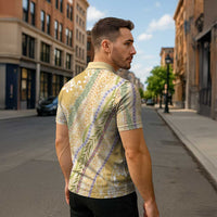 Yellow Palaka Hawaii Leis Zipper Polo Shirt Hawaiian-plaid Elegant Tropical Vibes LT14 - Polynesian Pride