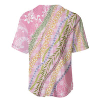 Pink Palaka Hawaii Leis Baseball Jersey Hawaiian-plaid Elegant Tropical Vibes LT14 - Polynesian Pride