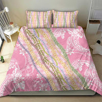 Pink Palaka Hawaii Leis Bedding Set Hawaiian-plaid Elegant Tropical Vibes - Polynesian Pride