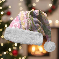 Pink Palaka Hawaii Leis Christmas Santa Hat Hawaiian-plaid Elegant Tropical Vibes LT14 With Fur Pink - Polynesian Pride
