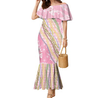 Pink Palaka Hawaii Leis Family Matching Mermaid Dress and Hawaiian Shirt Hawaiian-plaid Elegant Tropical Vibes - Polynesian Pride
