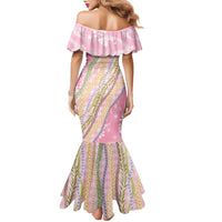 Pink Palaka Hawaii Leis Family Matching Mermaid Dress and Hawaiian Shirt Hawaiian-plaid Elegant Tropical Vibes - Polynesian Pride