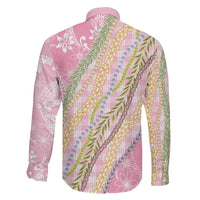Pink Palaka Hawaii Leis Family Matching Off Shoulder Maxi Dress and Hawaiian Shirt Hawaiian-plaid Elegant Tropical Vibes - Polynesian Pride