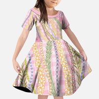 Pink Palaka Hawaii Leis Family Matching Summer Maxi Dress and Hawaiian Shirt Hawaiian-plaid Elegant Tropical Vibes - Polynesian Pride
