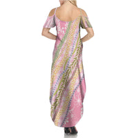 Pink Palaka Hawaii Leis Family Matching Summer Maxi Dress and Hawaiian Shirt Hawaiian-plaid Elegant Tropical Vibes - Polynesian Pride