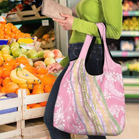 Pink Palaka Hawaii Leis Grocery Bag Hawaiian-plaid Elegant Tropical Vibes LT14 - Polynesian Pride