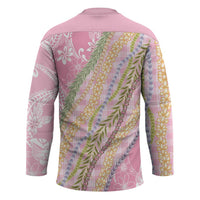 Pink Palaka Hawaii Leis Hockey Jersey Hawaiian-plaid Elegant Tropical Vibes LT14 - Polynesian Pride