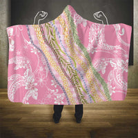 Pink Palaka Hawaii Leis Hooded Blanket Hawaiian-plaid Elegant Tropical Vibes LT14 - Polynesian Pride