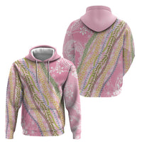 Pink Palaka Hawaii Leis Hoodie Hawaiian-plaid Elegant Tropical Vibes - Polynesian Pride