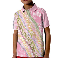 Pink Palaka Hawaii Leis Kid Polo Shirt Hawaiian-plaid Elegant Tropical Vibes LT14 Kid Pink - Polynesian Pride