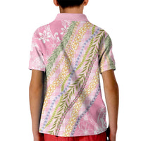 Pink Palaka Hawaii Leis Kid Polo Shirt Hawaiian-plaid Elegant Tropical Vibes - Polynesian Pride