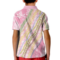 Pink Palaka Hawaii Leis Kid Polo Shirt Hawaiian-plaid Elegant Tropical Vibes LT14 - Polynesian Pride